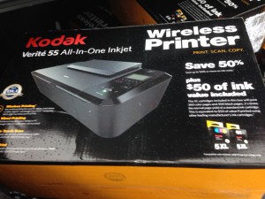 Product packaging for the Kodak Verité 55 now on shelves at Walmart