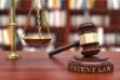 gavel and scales with word "patent"